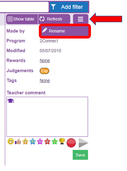 Rename hamburger menu - new 2019