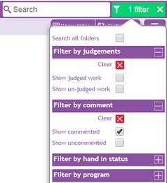 Commenting on work search feature