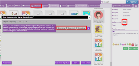 Judgements with objectives
